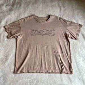 Snoop Dog cropped tee, color tan, size medium